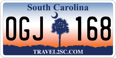 SC license plate OGJ168