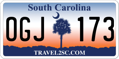 SC license plate OGJ173