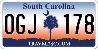 SC license plate OGJ178
