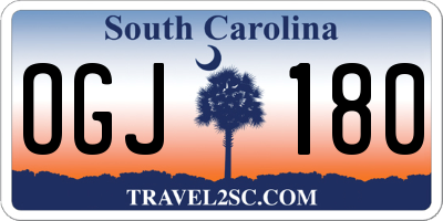 SC license plate OGJ180