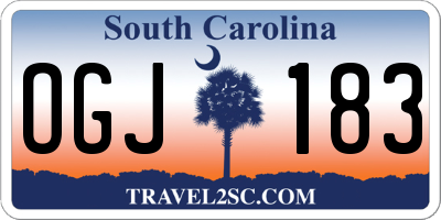 SC license plate OGJ183