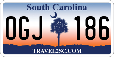 SC license plate OGJ186