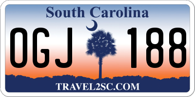 SC license plate OGJ188