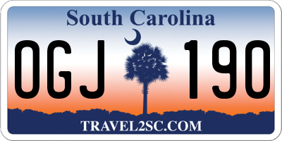 SC license plate OGJ190