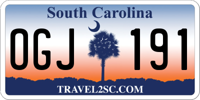 SC license plate OGJ191