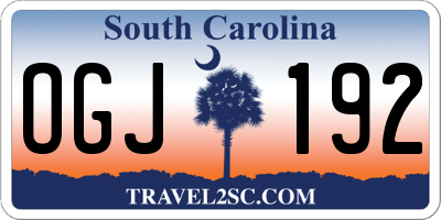 SC license plate OGJ192