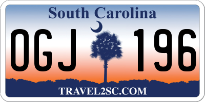 SC license plate OGJ196