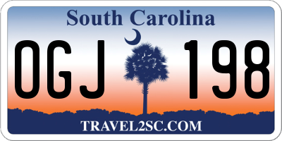 SC license plate OGJ198