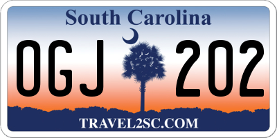 SC license plate OGJ202