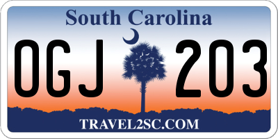 SC license plate OGJ203