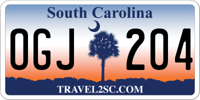 SC license plate OGJ204