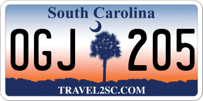SC license plate OGJ205