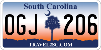 SC license plate OGJ206