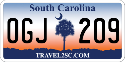 SC license plate OGJ209