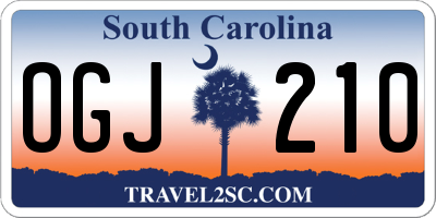SC license plate OGJ210