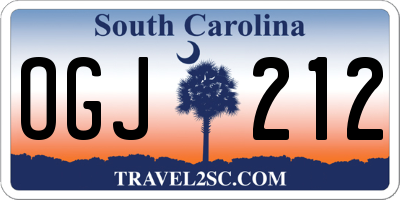 SC license plate OGJ212