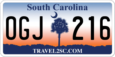 SC license plate OGJ216
