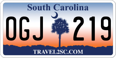 SC license plate OGJ219
