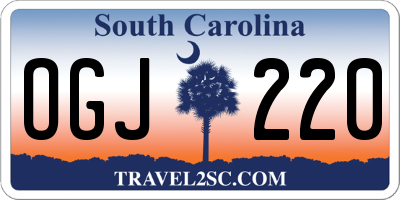 SC license plate OGJ220