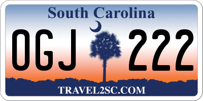 SC license plate OGJ222