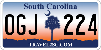 SC license plate OGJ224