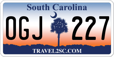 SC license plate OGJ227