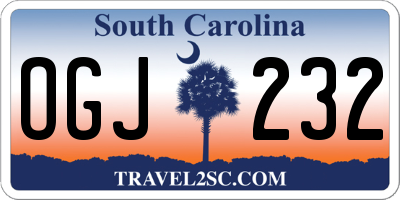 SC license plate OGJ232