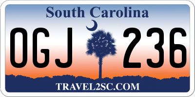 SC license plate OGJ236