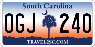 SC license plate OGJ240