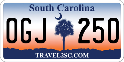 SC license plate OGJ250