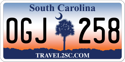SC license plate OGJ258