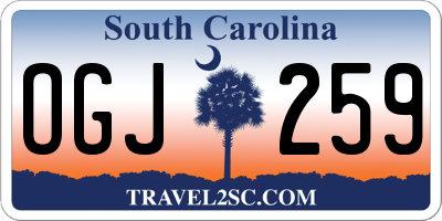 SC license plate OGJ259