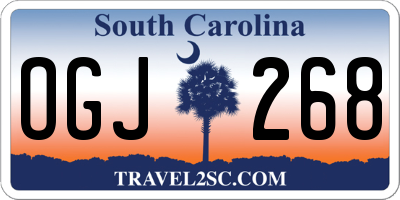 SC license plate OGJ268