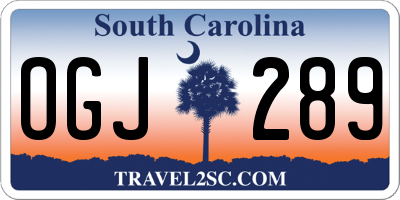 SC license plate OGJ289