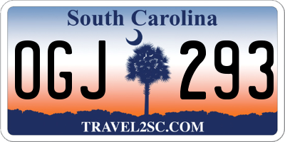SC license plate OGJ293