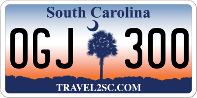 SC license plate OGJ300