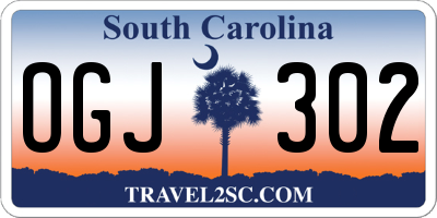 SC license plate OGJ302