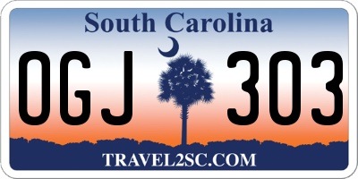 SC license plate OGJ303