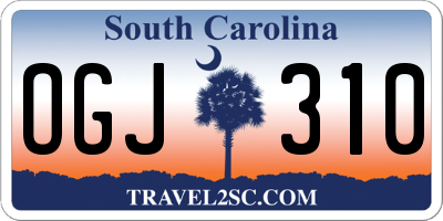 SC license plate OGJ310
