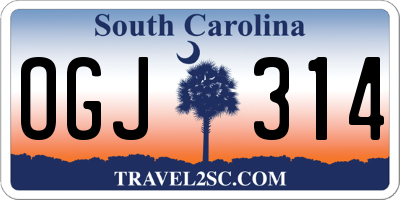 SC license plate OGJ314