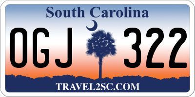 SC license plate OGJ322