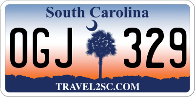 SC license plate OGJ329