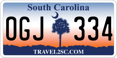 SC license plate OGJ334