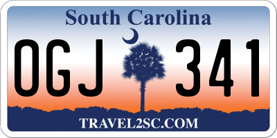 SC license plate OGJ341