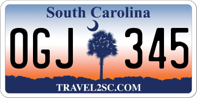 SC license plate OGJ345