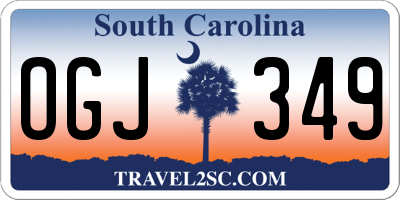SC license plate OGJ349