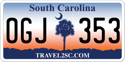 SC license plate OGJ353