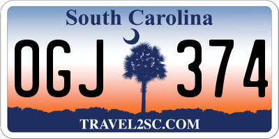 SC license plate OGJ374