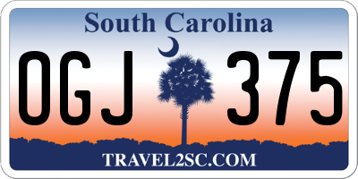 SC license plate OGJ375