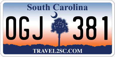 SC license plate OGJ381